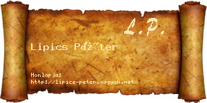 Lipics Péter névjegykártya