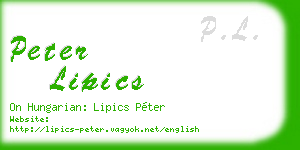 peter lipics business card